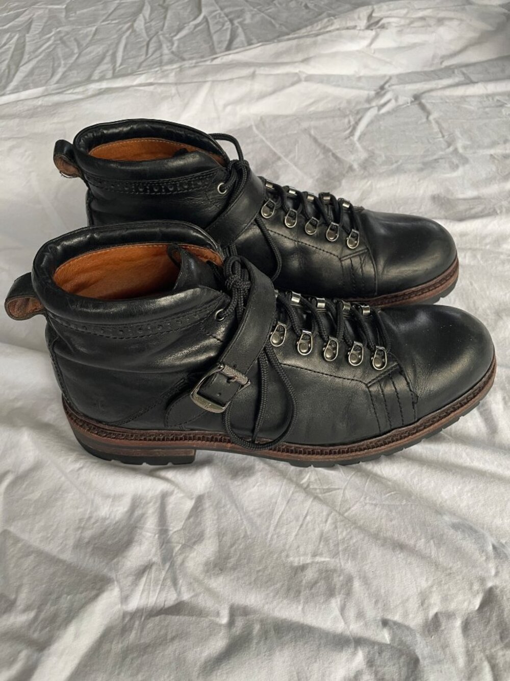 FRYE George Norwegian Hiker 11.5 Black Leather